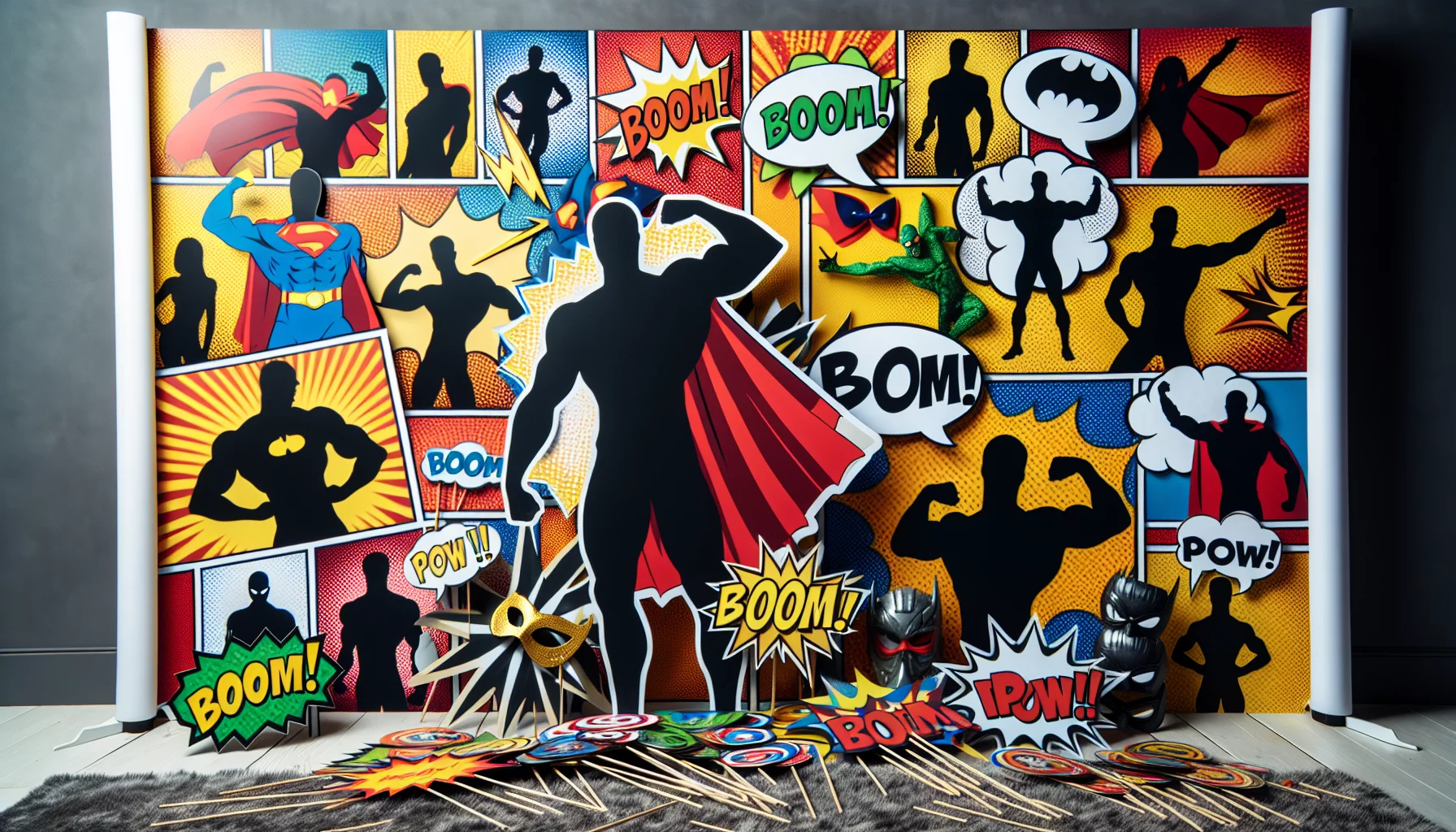 Explosion de Super-Héros : Thèmes de Photobooth Inspirés de la Bande Dessinée